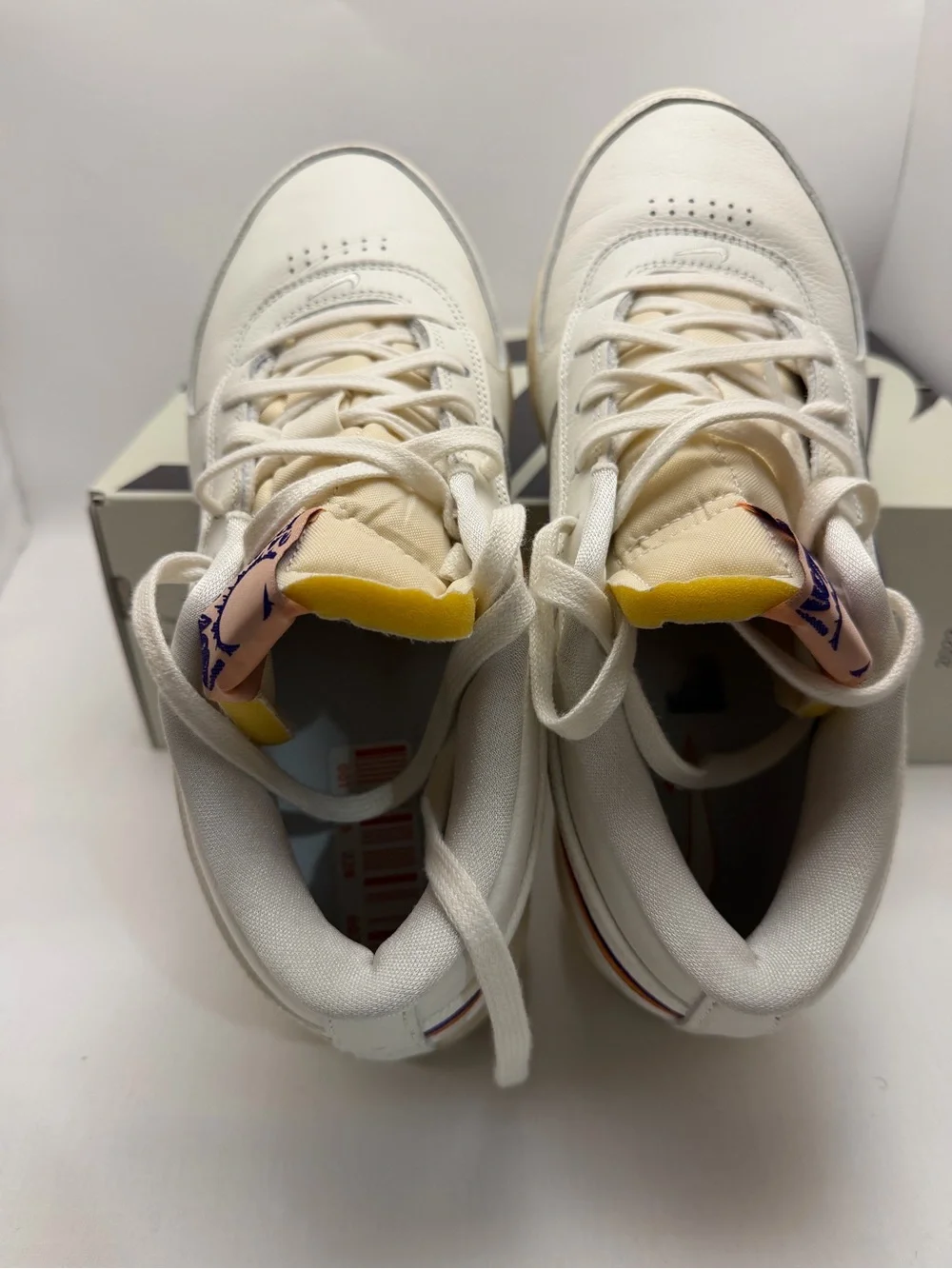 Nike mens Book 1 Sneakers Sail/Clay Orange and Purple